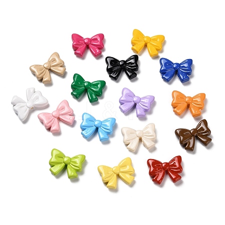 Spray Painted Opaque Acrylic Beads OACR-P030-03A-M-1