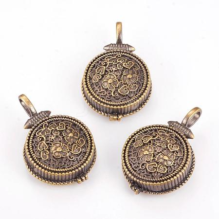 Brass Locket Pendants KK-K176-13AB-1