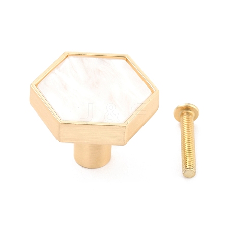 Hexagon with Marble Pattern Brass Box Handles & Knobs DIY-P054-C06-1