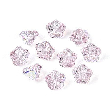 Electroplate Transparent Glass Beads Strands EGLA-N055-03A-08-1