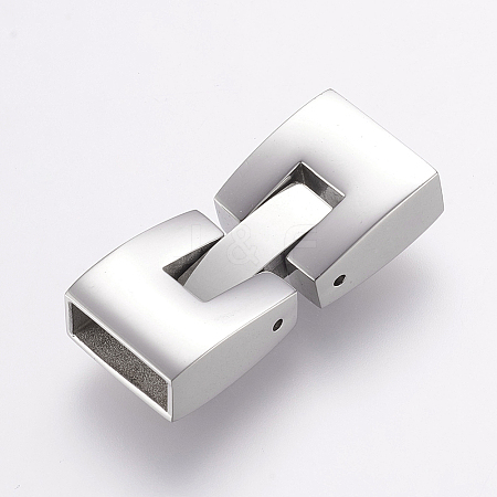 Tarnish Resistant 304 Stainless Steel Fold Over Clasps STAS-E144-147P-1