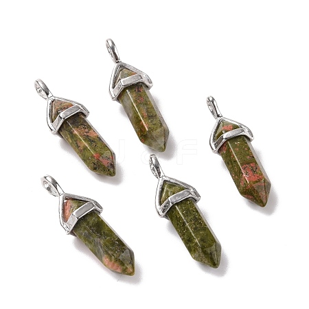 Natural Unakite Pointed Pendants G-K329-39P-1