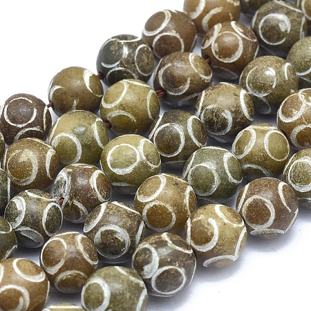 Natural Xiuyan Jade Bead Strands G-O179-B01-10mm-1