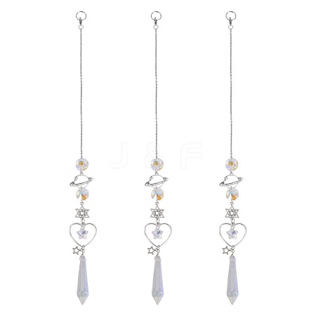 3Pcs Alloy Planet Star Hanging Ornaments HJEW-TA00368-1