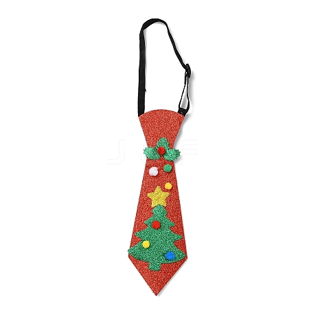 Chistmas Theme Non-woven Fabrics Necktie AJEW-L092-A01-1