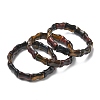 Bamboo Natural Tiger Eye Beads Stretch Bracelets for Women Men BJEW-K304-01I-4