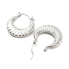 Texture Ring 304 Stainless Steel Hoop Earrings for Women EJEW-C067-07P-2