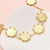 304 Stainless Steel Sun Link Chain Necklaces for Women NJEW-G178-14G-3