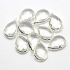 Silver Color Plated Brass Glass Teardrop Pendants GLAA-J017C-S-2