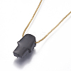 Brass Pendant Necklaces NJEW-I105-01G-3