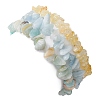 3Pcs 3 Styles Natural Citrine & Flower Amazonite & Aquamarine Aventurine Chips Stretch Bracelets Sets BJEW-JB11076-05-5