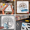 3Pcs 3 Styles PET Hollow Out Drawing Painting Stencils DIY-WH0394-0041-4