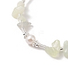 Natural Pearl & Natural Xiuyan Jade Chip Beaded Bracelets BJEW-C068-05S-3