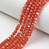 Electroplate Opaque Solid Color Glass Beads Strands X1-EGLA-A034-P6mm-L03-1