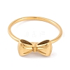 304 Stainless Steel Bowknot Finger Ring for Women RJEW-C086-01-G-2