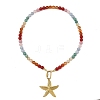 Ocean 304 Stainless Steel Starfish Pendant Necklaces NJEW-JN06441-3