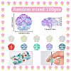 100Pcs Spray Painted Transparent Glass Beads GLAA-SC0002-40-2