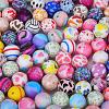 Printed Round Silicone Focal Beads SI-JX0056A-28-4