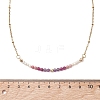 3.5MM Faceted Round Natural Amethyst & Rhodonite & Ruby and Potato Pearl Beaded Necklaces NJEW-JN05976-02-4