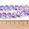 Electroplate Transparent Glass Beads Strands EGLA-B012-AB06-4