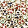 50Pcs 5 Colors Alloy Enamel Pendants ENAM-CJ0002-55-5