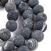 Natural Black Druzy Agate Beads Strands G-NH0024-A01-01-4