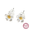 Two Tone 999 Fine Silver Stud Earrings STER-P052-A01-S-1