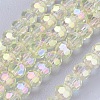 Faceted(32 Facets) Round Electroplate AB Color Plated Glass Beads Strands X-EGLA-D021-70-1