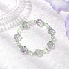 Plum Blossom Flower Glass Beads Stretch Bracelets for Women BJEW-JB12138-03-1