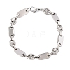 304 Stainless Steel Oval & Pig Nose Shape Link Bracelets for Women BJEW-F527-04P-4