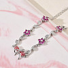 Brass Micro Pave Cubic Zirconia Link Chain Bracelets for Women BJEW-C156-04E-03P-3
