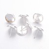 Silver Color Plated Brass Earring Settings X-IFIN-Q006-10mm-S-NF-1