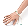 Adjustable Braided Bead Bracelets BJEW-JB05309-M-5