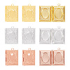 6Pcs 3 Colors Brass Locket Pendants KK-TA0001-98-1