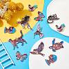 18Pcs 9 Styles Printed Alloy Pendants ENAM-CJ0005-30-5