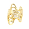 304 Stainless Steel Wave Multi-layer Adjustable Rings for Women RJEW-Z045-01G-02-3