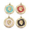 Brass Enamel Pendants KK-A151-02G-RS-1