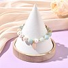 8MM Round Natural Blue Calcite and Potato Natural Pearl Beaded Stretch Bracelets BJEW-JB14482-4