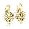 Rack Plating Brass Micro Pave Clear Cubic Zirconia Charms KK-Q814-08G-1