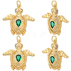 8Pcs Brass Micro Pave Cubic Zirconia Pendants KK-BBC0018-75-6