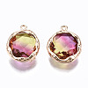 Two-Tone Faceted Glass Charms X-GLAA-S193-032D-1