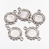 Tibetan Style Link Cabochon Bezel Settings TIBEP-0578-S-FF-2