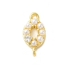 Rack Plating Brass Clear Cubic Zirconia Connector Charms KK-S396-06E-1