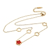 Ion Plating(IP) 304 Stainless Steel & Plastic Flower Pendant Necklaces for Women NJEW-P320-02G-01-4