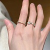 Alloy Enamel with Rhinestone Cuff Open Rings for Women FS-WGC14BE-01-3