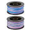 2 Rolls 2 Colors Segment Dyed Round Polyester Twisted Cords OCOR-TA0003-59B-3