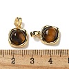 Brass Pave Natural Tiger Eye Square Charms KK-R210-26G-3