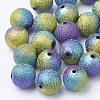 Spray Painted Acrylic Beads ACRP-R146-01-1