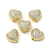 Valentine' s Day Brass Micro Pave Clear Cubic Zirconia Beads FIND-C045-03G-1