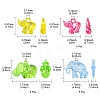 20Pcs 4 Styles Transparent & AB-Color Plated Acrylic Pendants TACR-FS0001-44-3